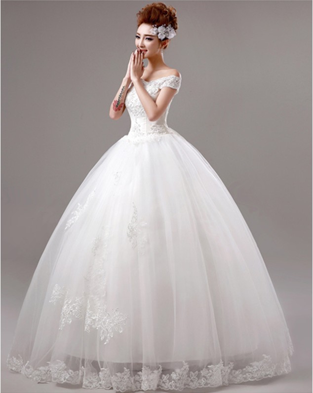 WD3020 off the shoulder bridal dress